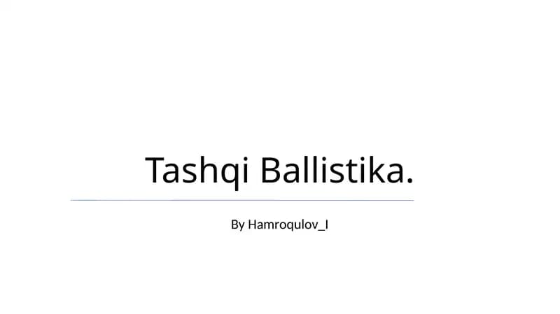 Toshqin ballistika