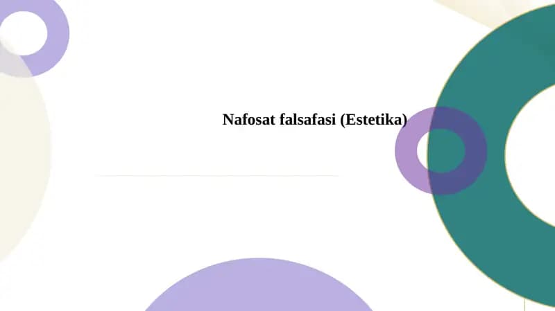 Nafosat falsafasi (Estetika)