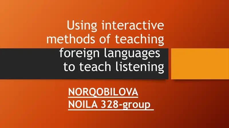 Using interactive methods of teaching foreign languages