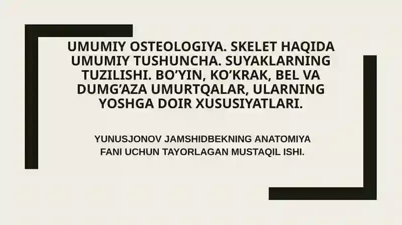 Umumiy osteologiya
