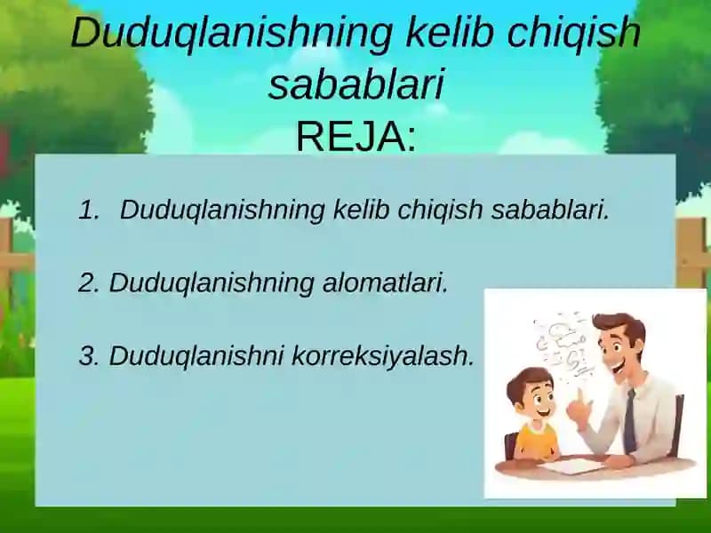 Duduqlanishning kelib chiqish sabablari