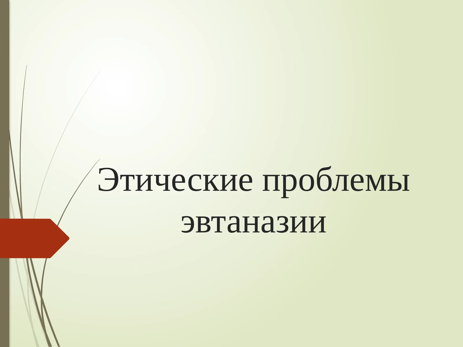 Этические проблемы эвтаназии