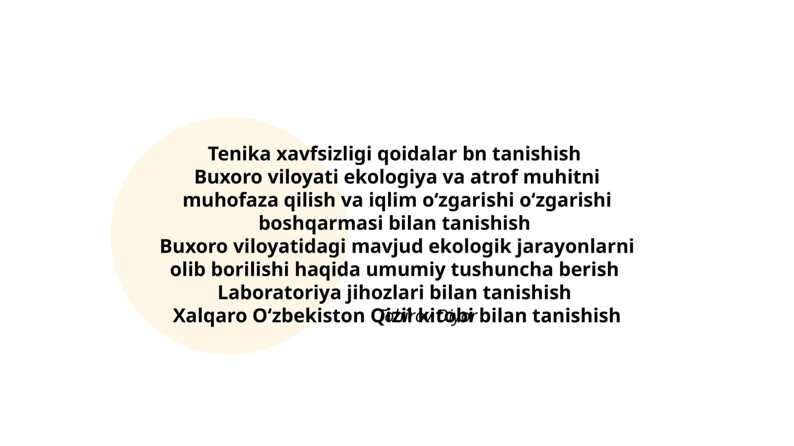 Tenika xavfsizligi qoidalar bn tanishish