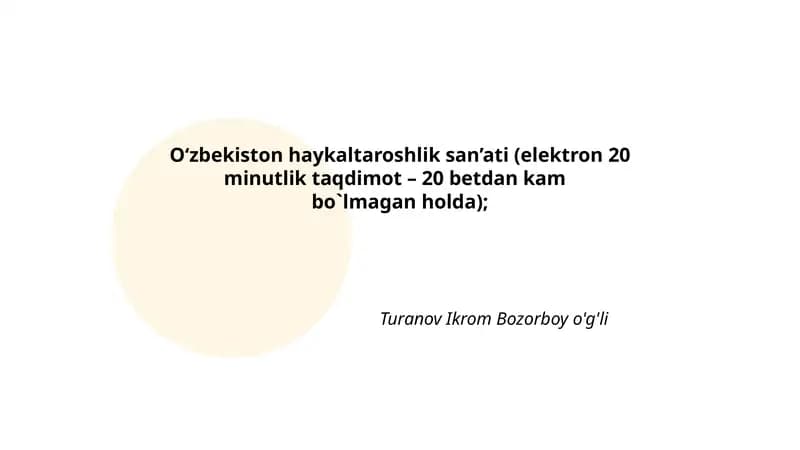 O‘zbekiston haykaltaroshlik san’ati
