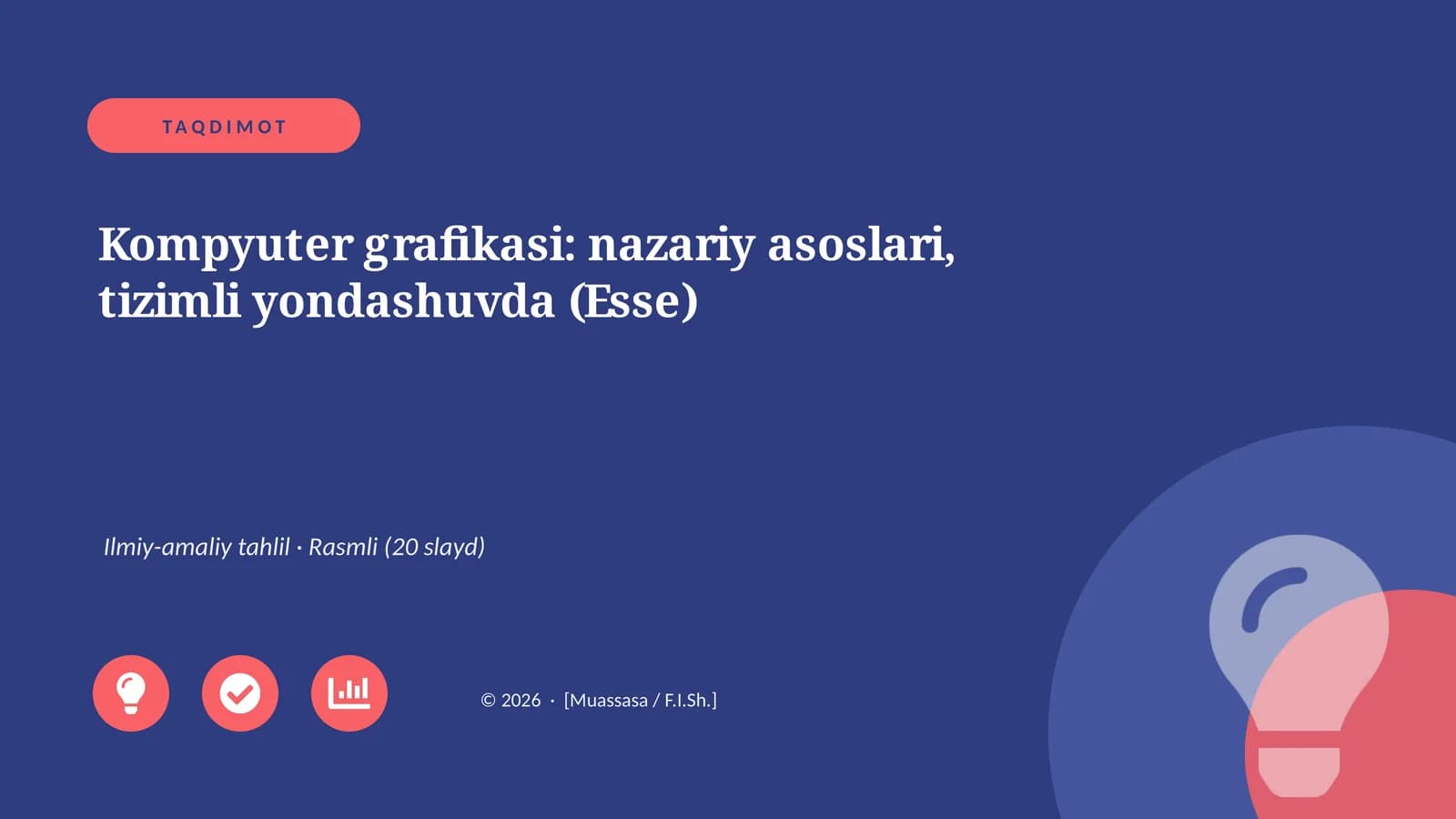 Kompyuter grafikasi: nazariy asoslari, tizimli yondashuvda (Esse)