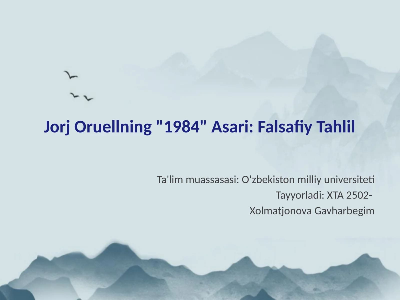 Jorj Oruellning "1984" Asari