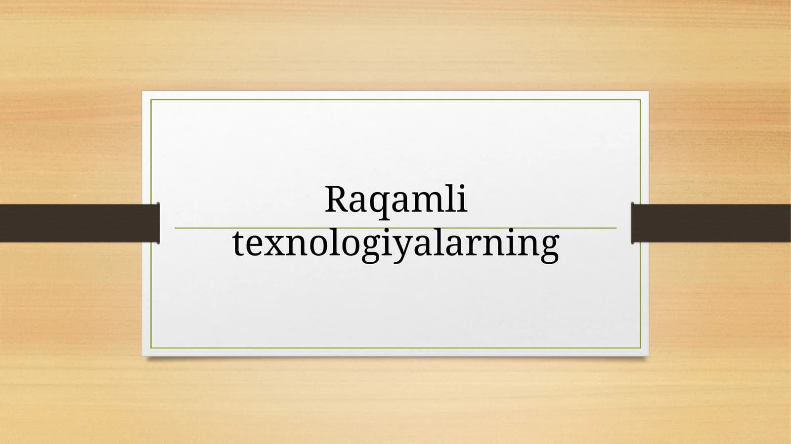 Raqamli texnologiyalarning ahamiyati va ta'rifi