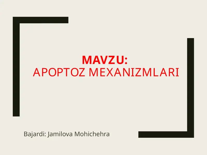 Apoptoz mexanizmlari