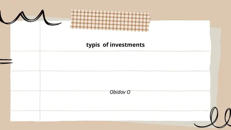 typis of investments