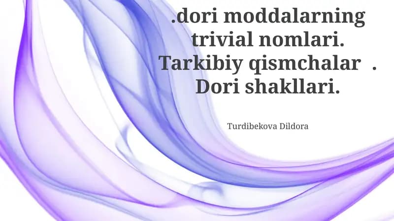 Dori moddalarning trivial nomlari