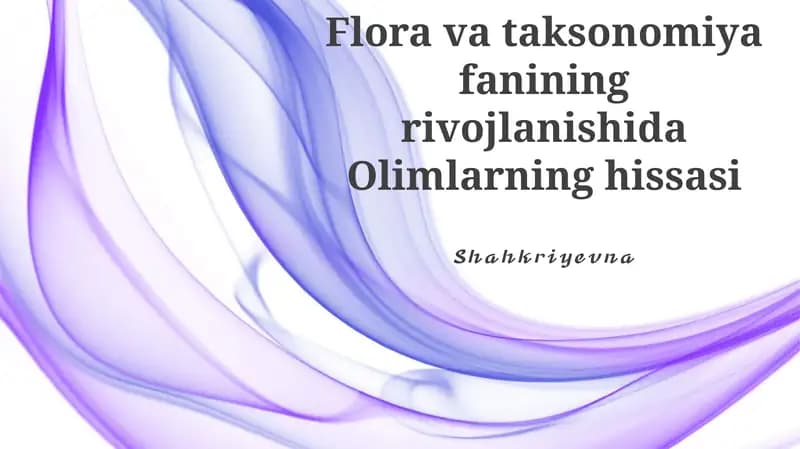 Oʻsimlik anatomiyasi va morfologiyasi