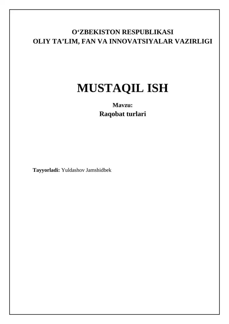 Raqobat turlari