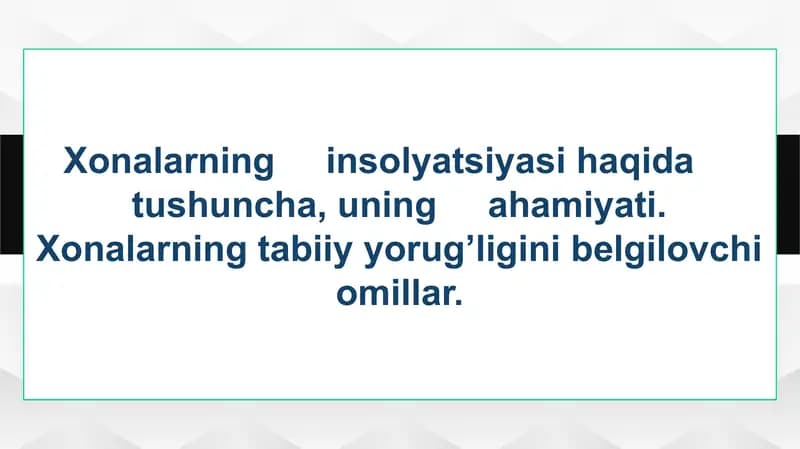 Xonalarninginsolyatsiyasi