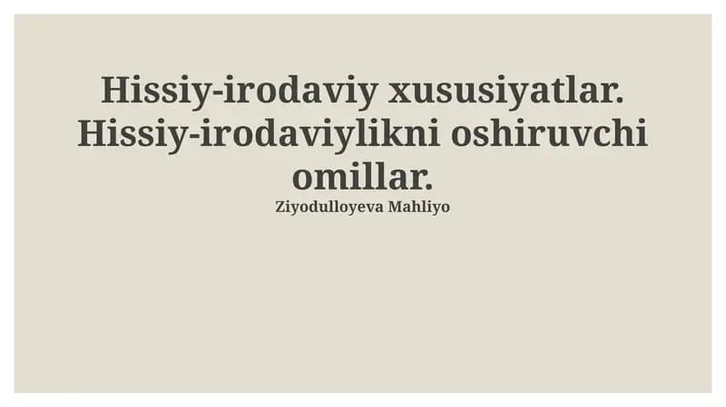 Emotsional-irodaviy xususiyatlar