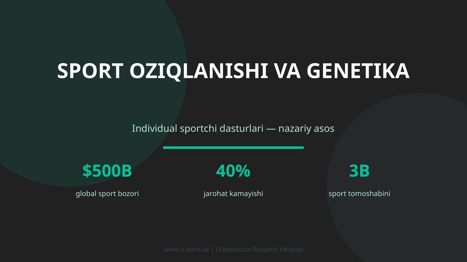 SPORT OZIQLANISHI VA GENETIKA
