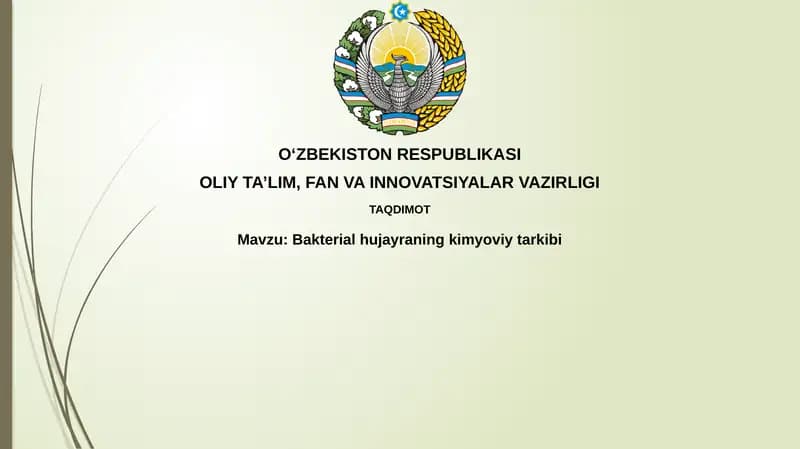 Bakterial hujayraning kimyoviy tarkibi