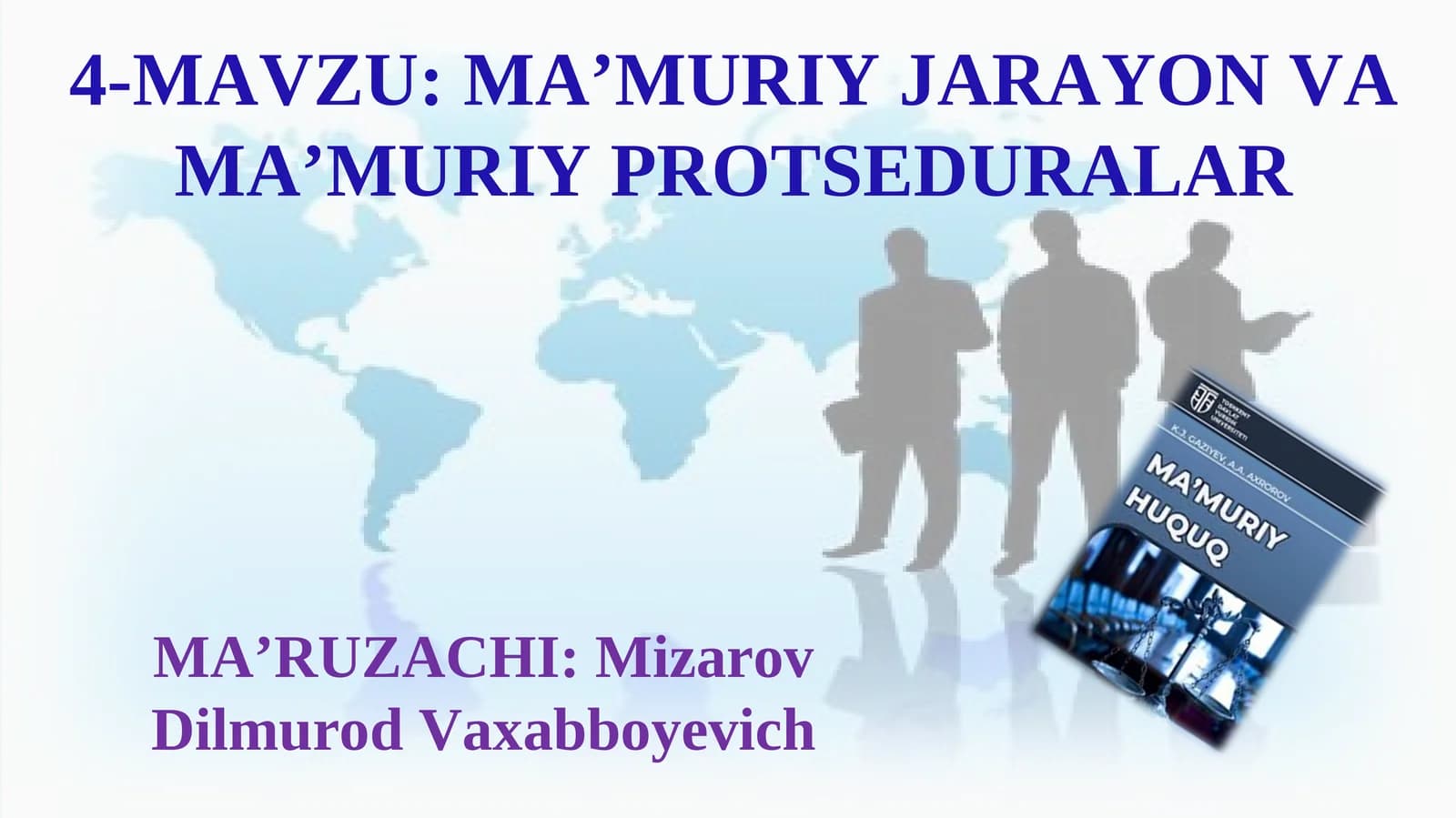 MA’MURIY JARAYON VA MA’MURIY PROTSEDURALAR