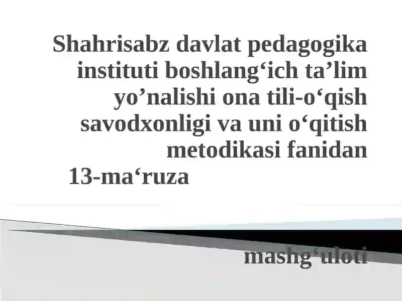 Otturkuminin Ta'rifi va Leksik-Grammatik Xususiyatlari