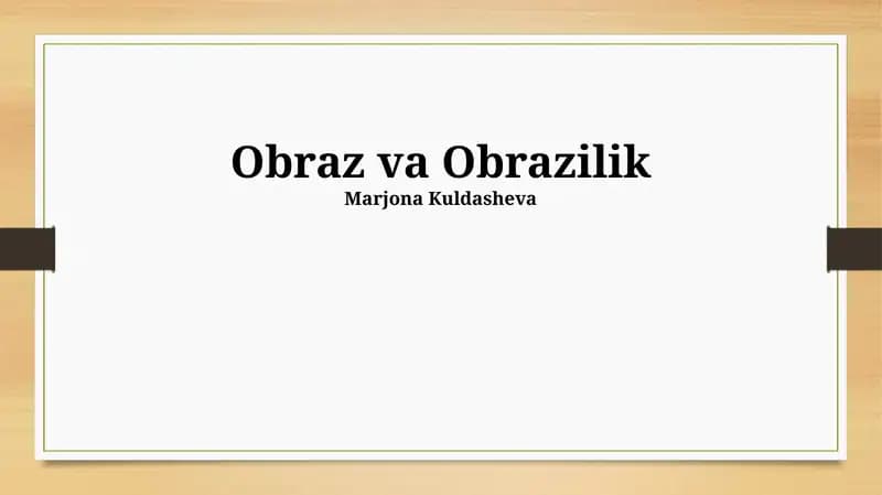 Obraz va Obrazilik
