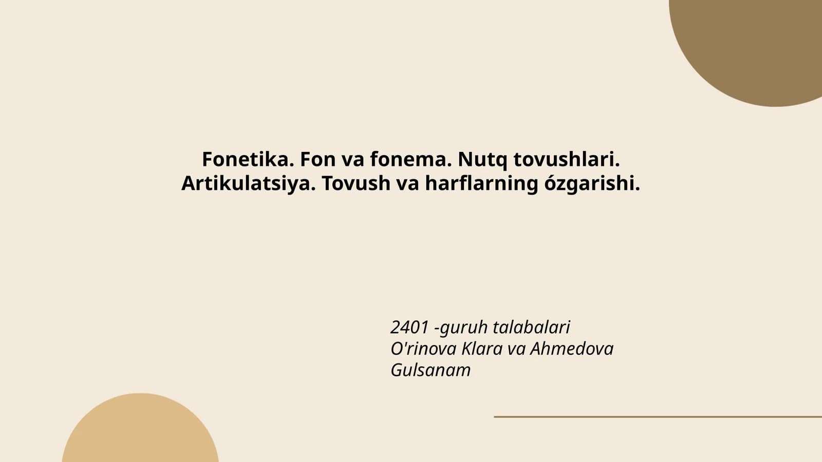 Fonetika va uning turlari