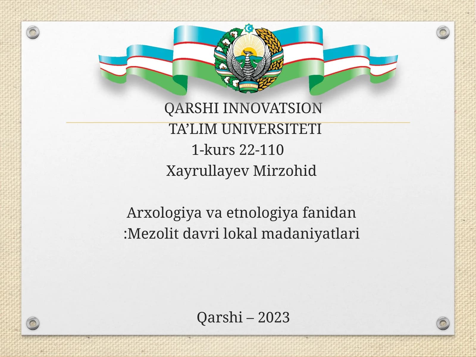 Mezolit davri lokal madaniyatlari