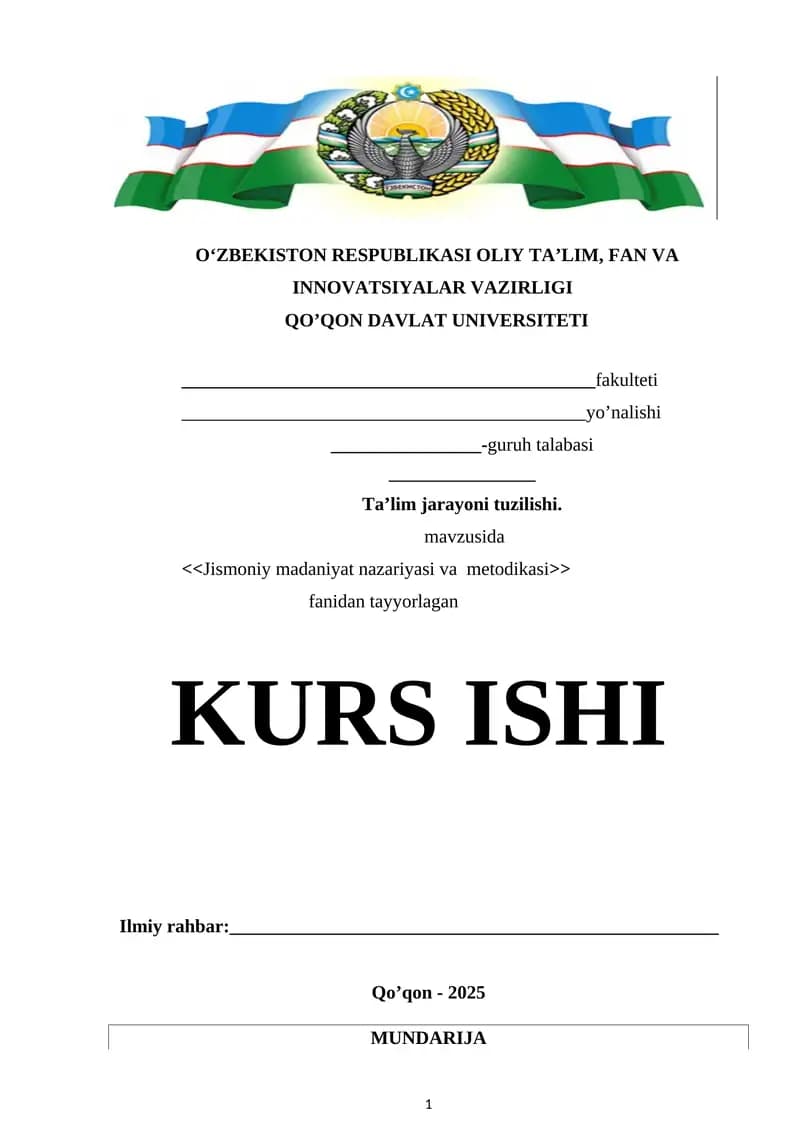 Taʼlim jarayoni tuzilishi