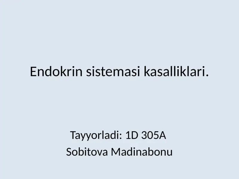 Endokrin sistemasi kasalliklari