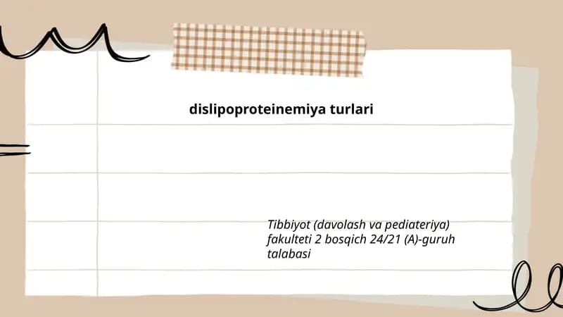 dislipoproteinemiya turlari