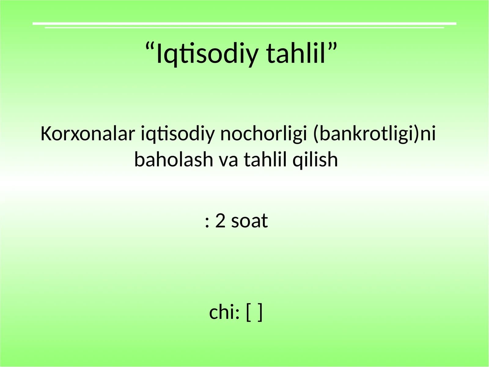 Iqtisodiy tahlil