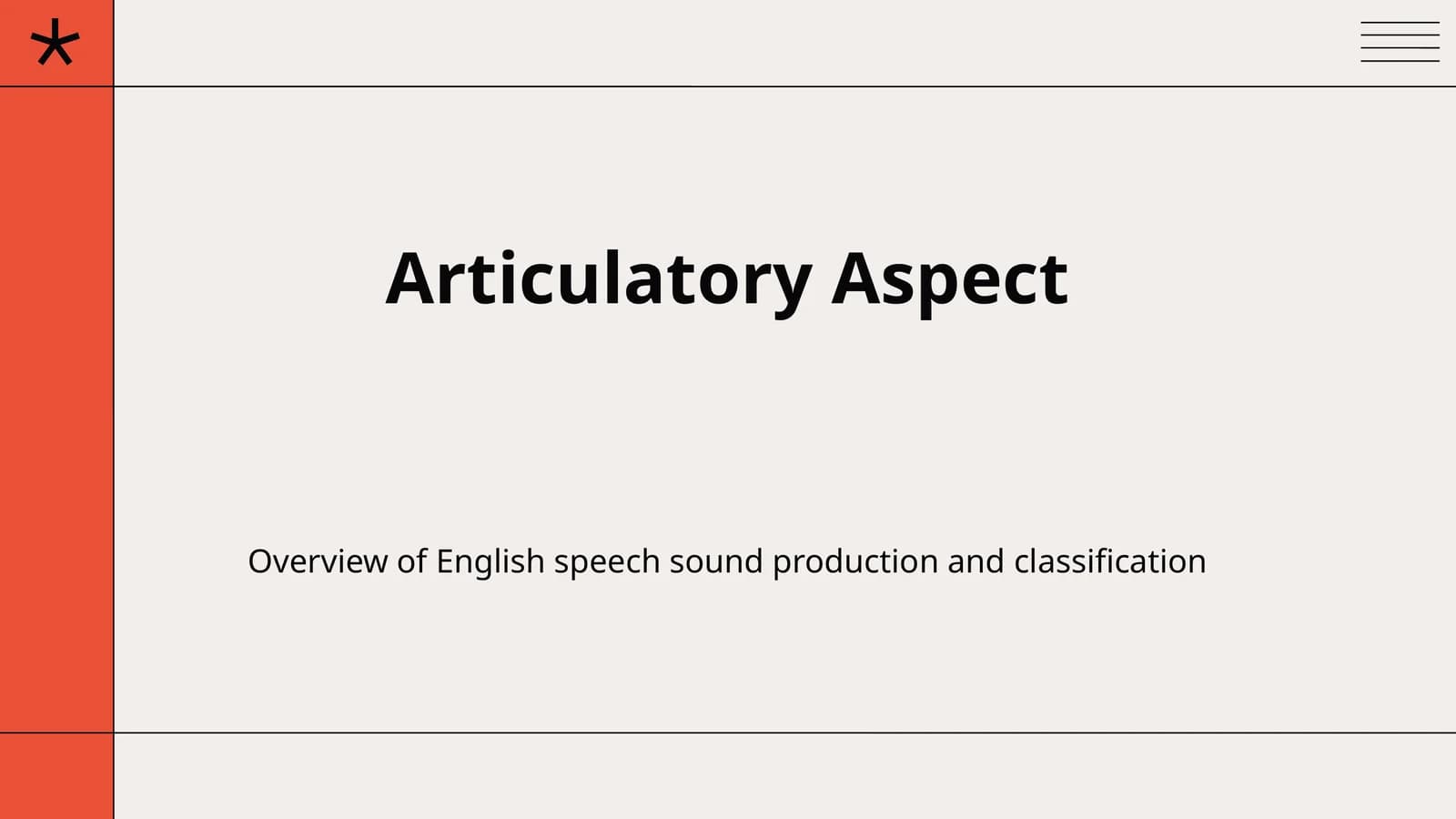 Articulatory Aspect