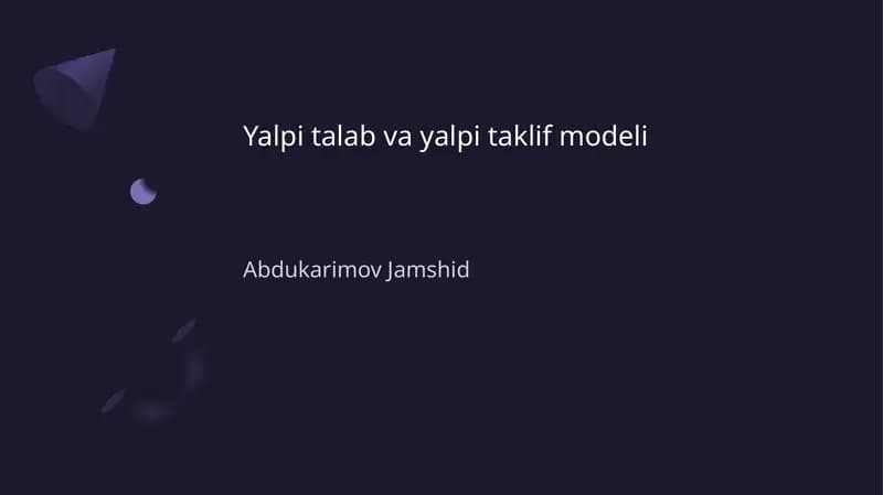 Yalpi talab va yalpi taklif modeli