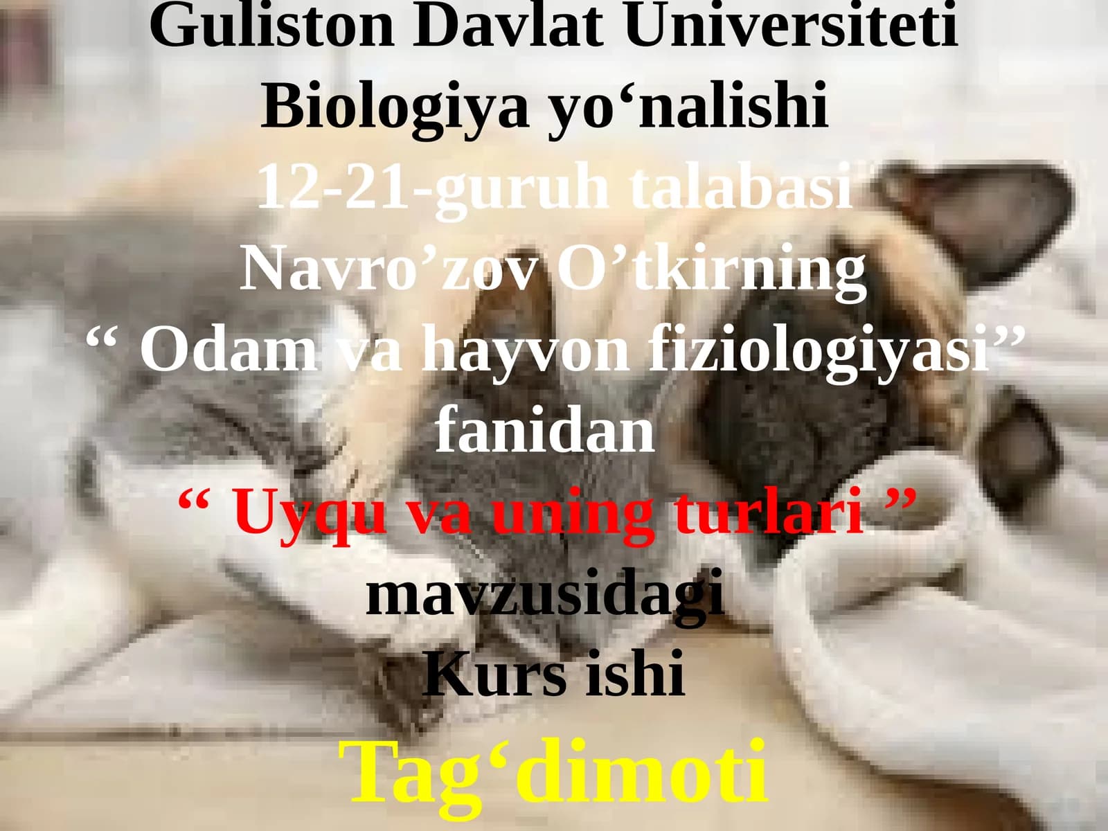 Uyqu va uning turlari