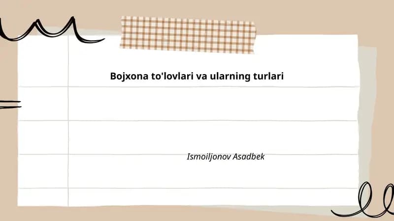 Bojxona to'lovlari va ularning turlari