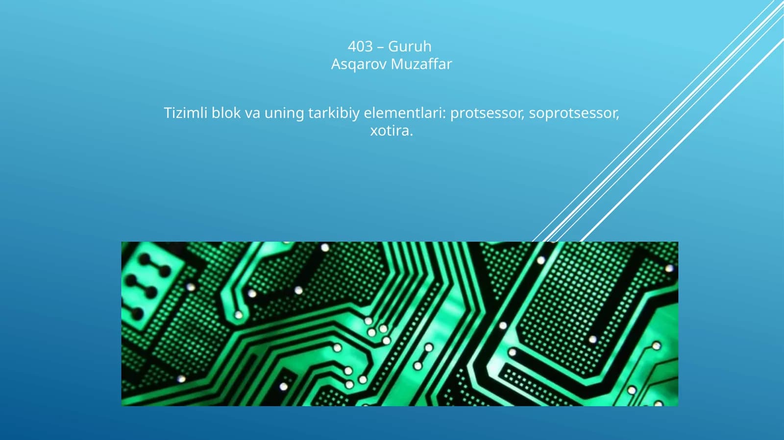 Tizimli blok va uning tarkibiy elementlari