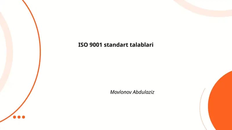 ISO 9001 standart talablari