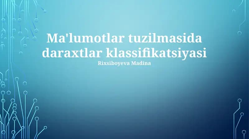 Daraxtlar klassifikatsiyasi