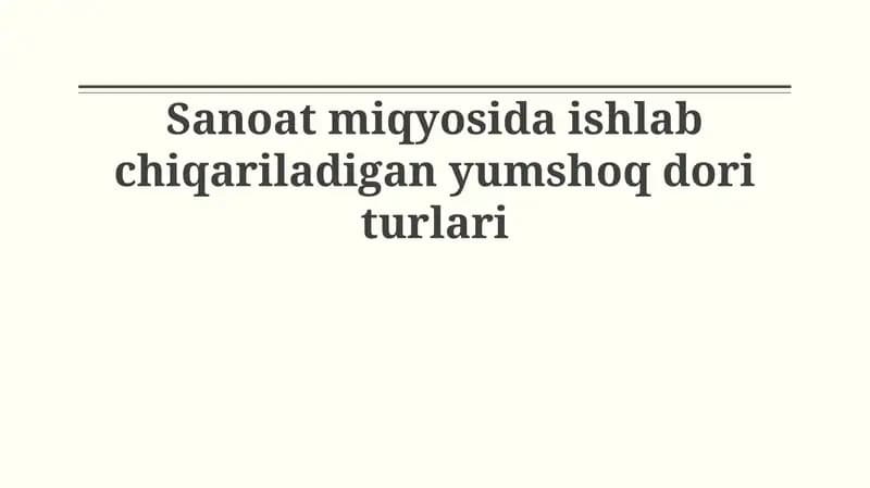 Yengil giyohvand moddalar