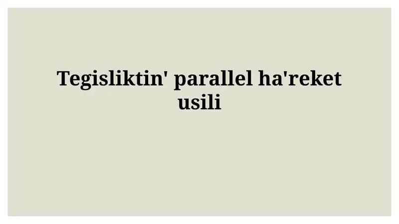 Tegisliktin' parallelha'reketusili
