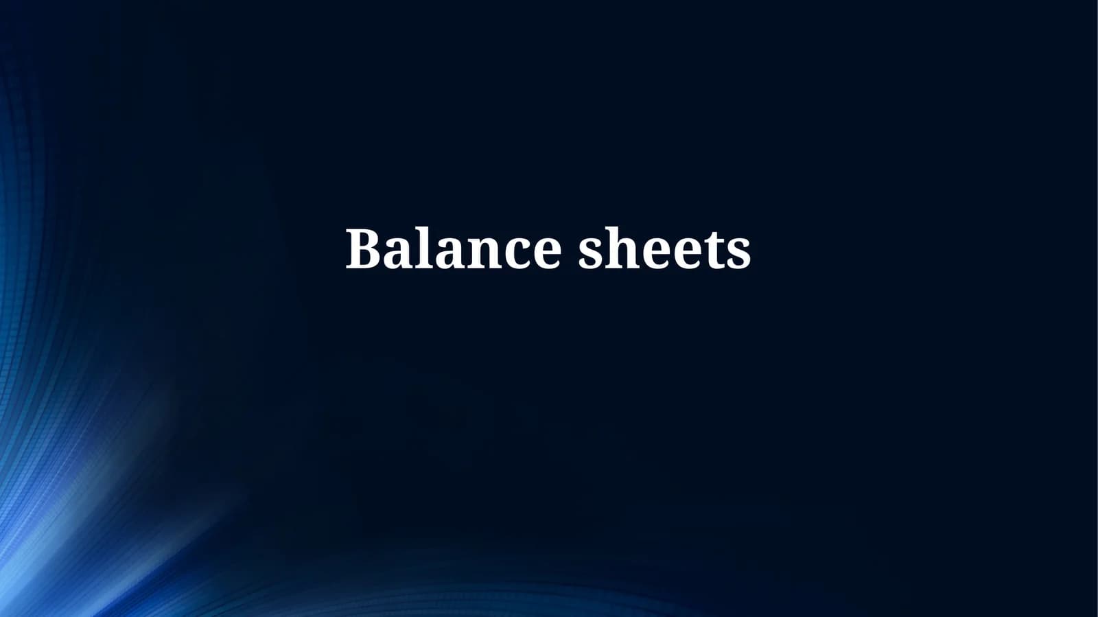 Balancesheets