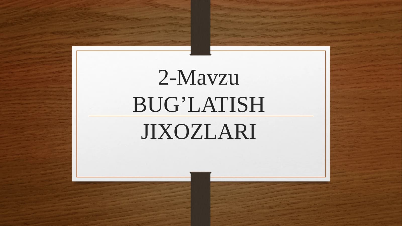 BUG’LATISH JIXOZLARI
