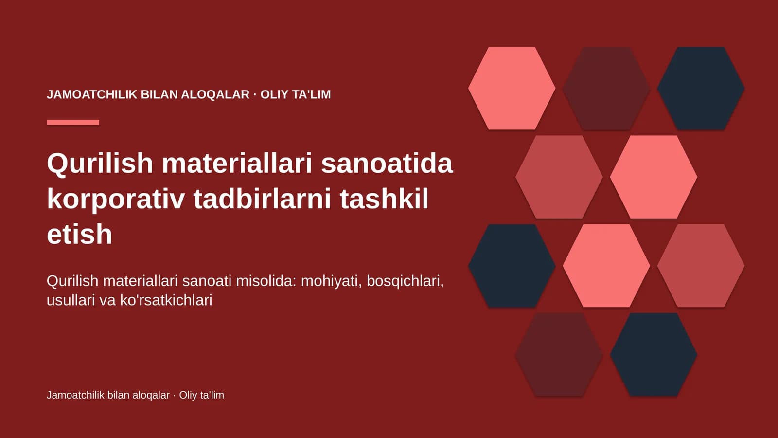 qurilish materiallari sanoatida korporativ tadbirlarni tashkil etish 2559