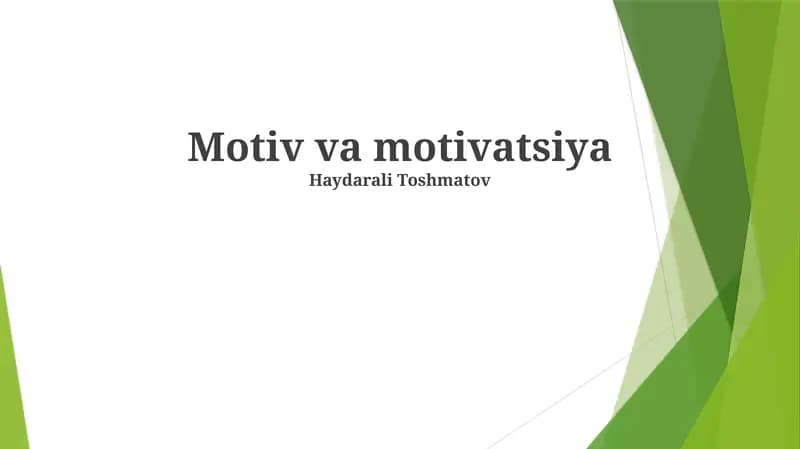 Motiv va motivatsiya
