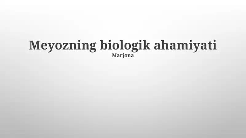 Mayozning biologik ahamiyati