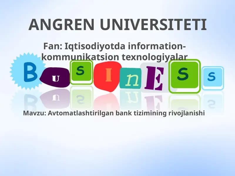 Bankjarayonlarini avtomatlashtirish