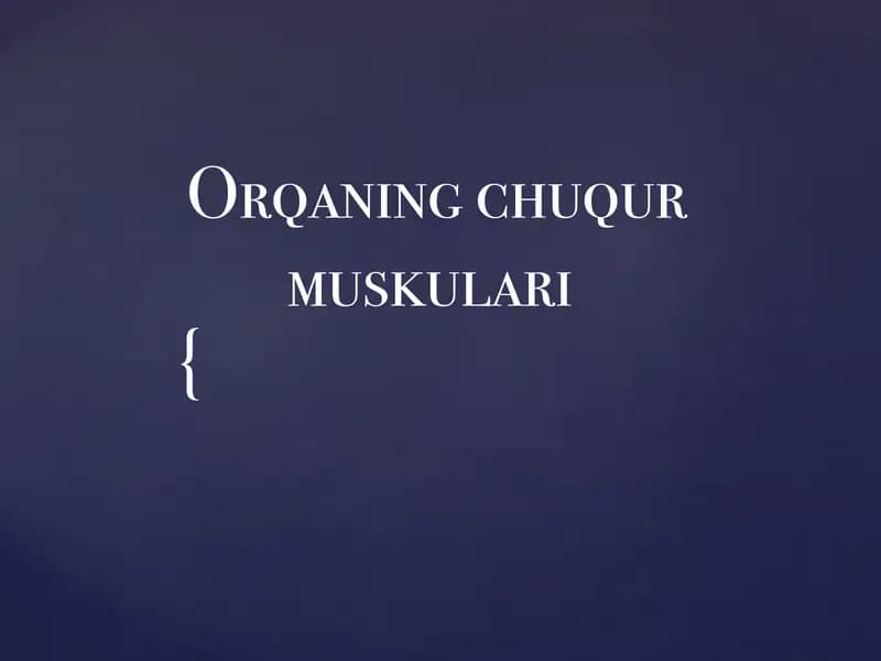 Orqaning chuqur muskullari