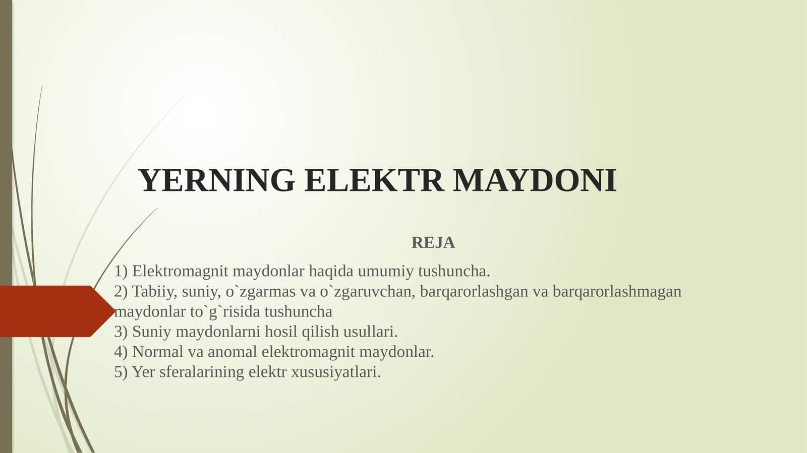 YERNING ELEKTR MAYDONI