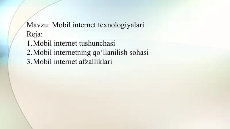 Mobil internet texnologiyalari