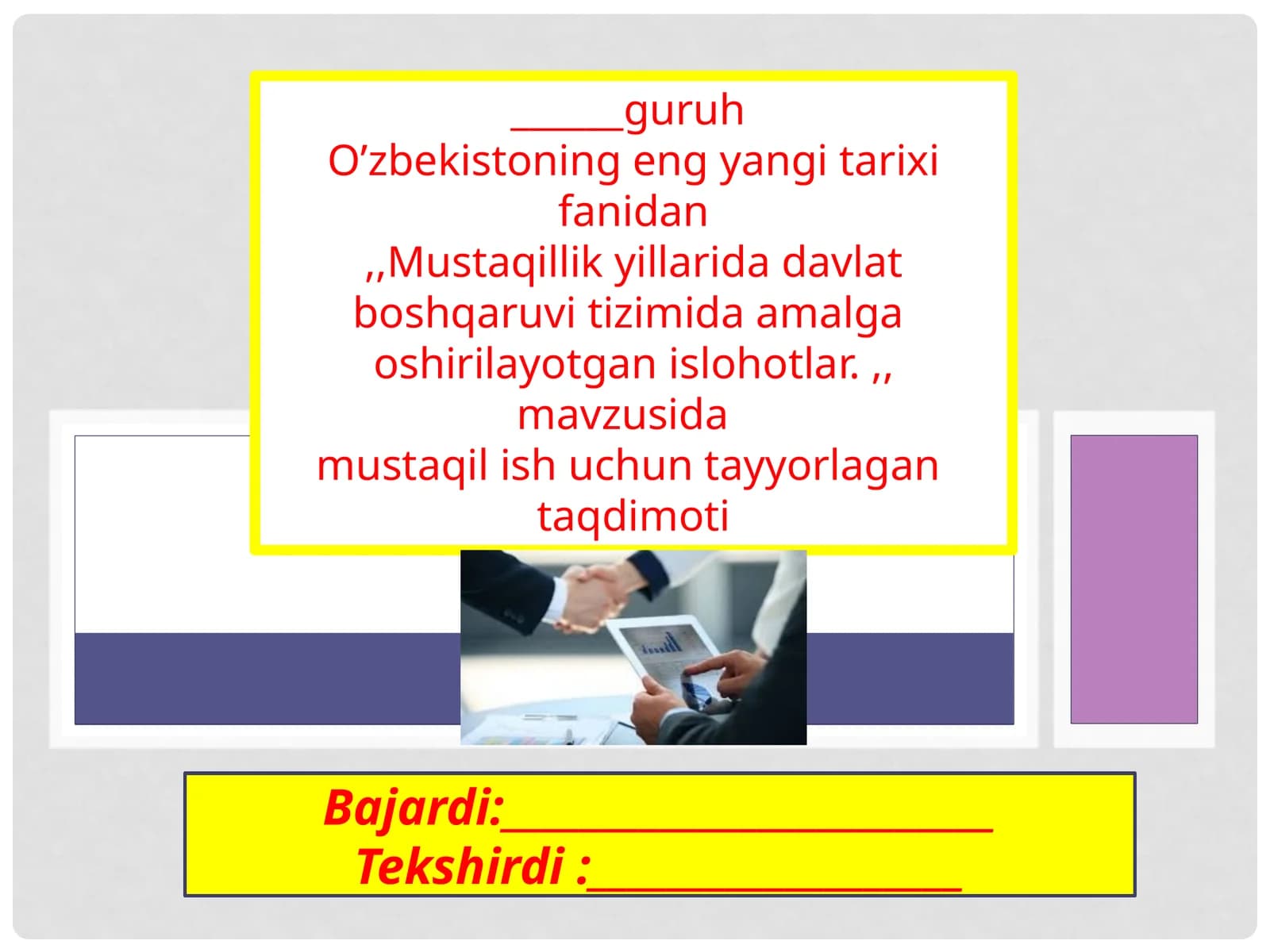 Mustaqilish sohalarida davlat boshqaruv tizimi