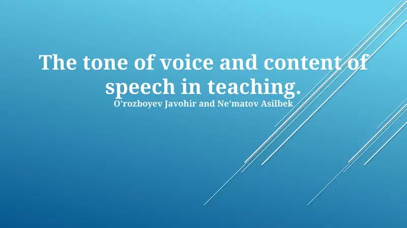 The Power of Voice: Tone and Content in Teaching