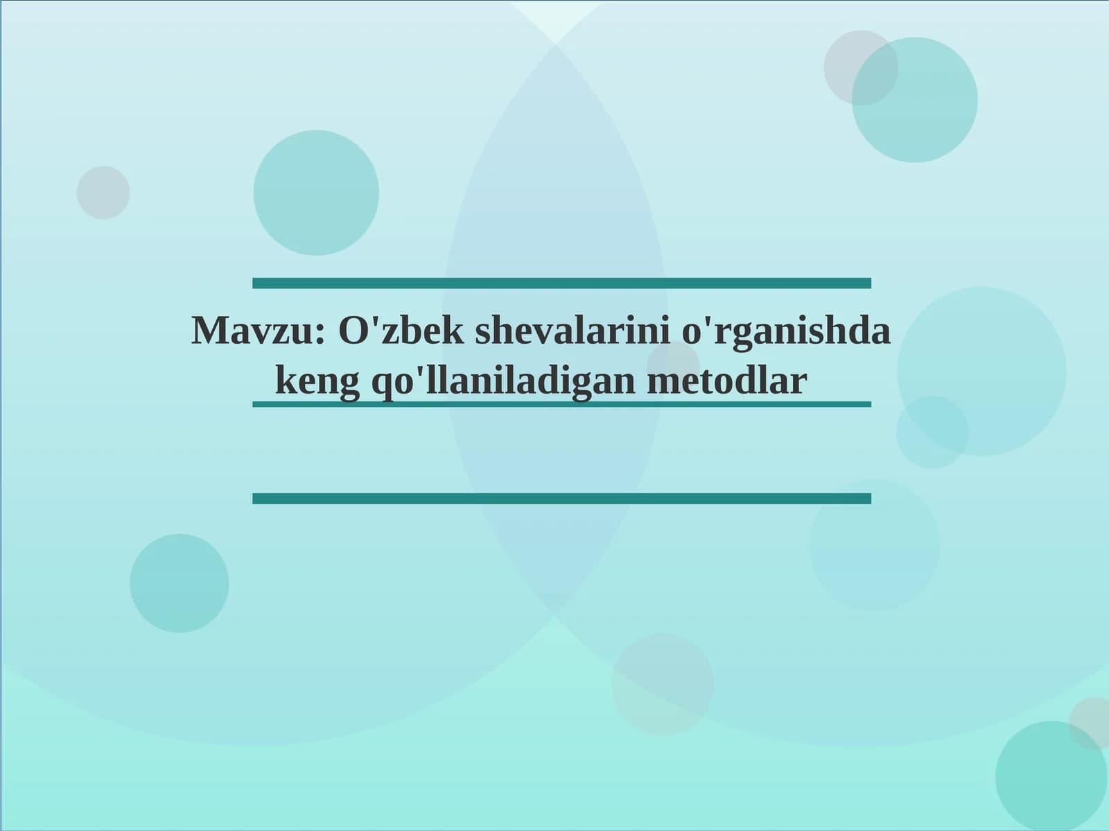O'zbek shevalarini o'rganishda keng qo'llaniladigan metodlar